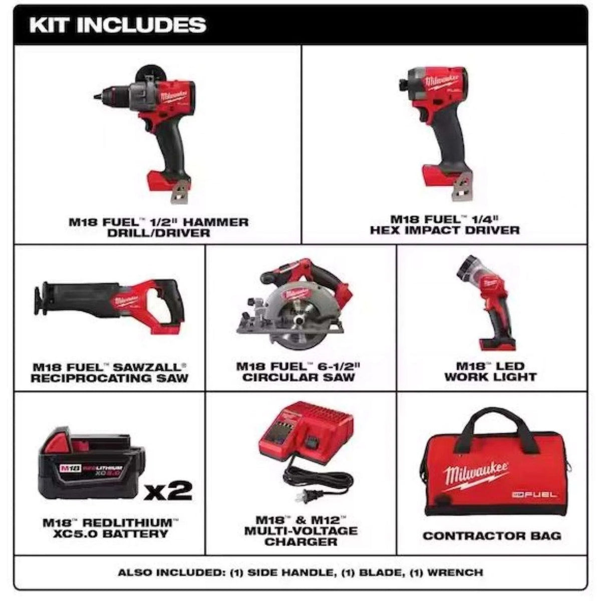 Milwaukee M18 FUEL Cordless Brushless 5 Tool Combo Kit