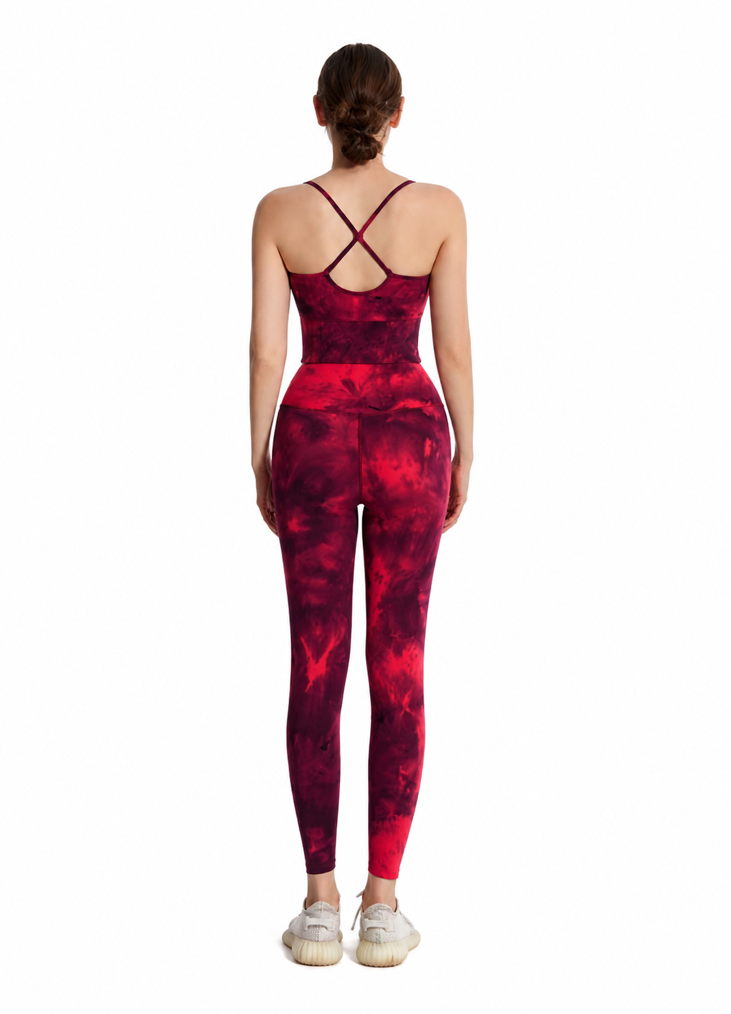 Women's Tie Dye Sports Bra &amp; High Waist Butt Lifting Yoga Leggings Set | Stretchy 2 Piece Activewear